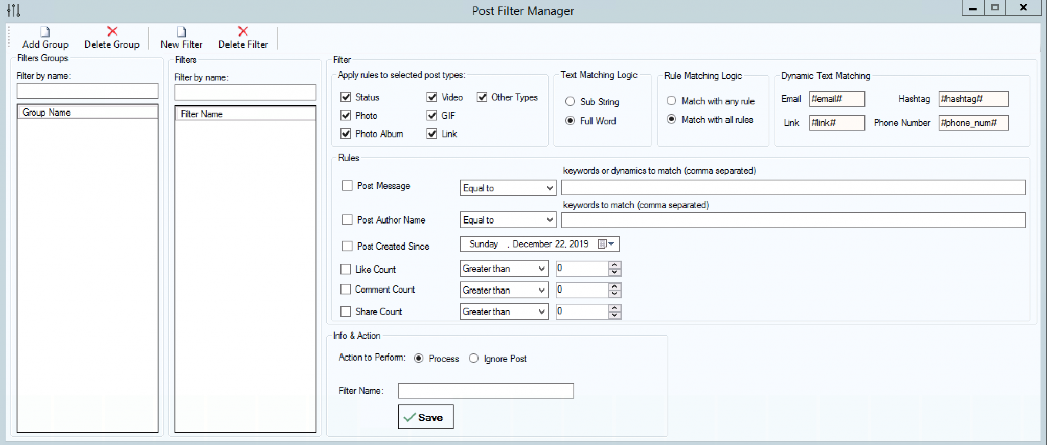 Post Filter Manager FoxMaster Suite